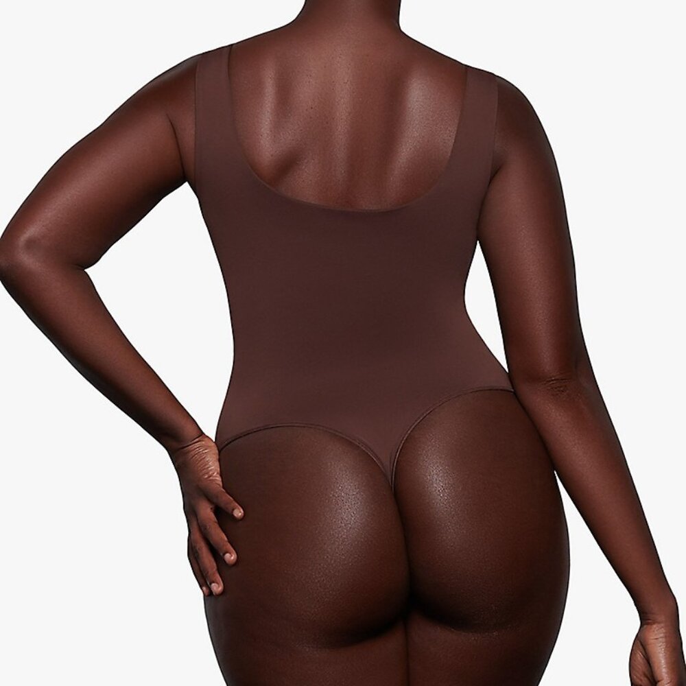 Skims Soft Smoothing Seamless Thong Bodysuit - Brown - Size Large - Picture 6 of 6